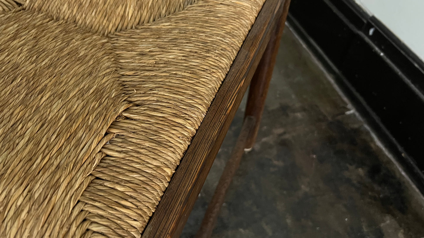 Wenge Wood and Rush Chairs attributed to Martin Visser (set of 6)