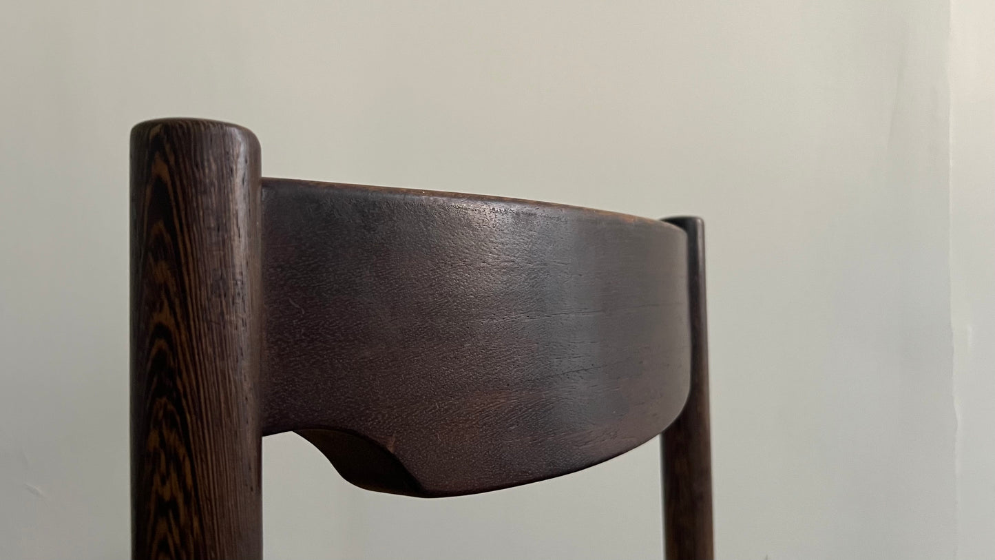 Wenge Wood and Rush Chairs attributed to Martin Visser (set of 6)