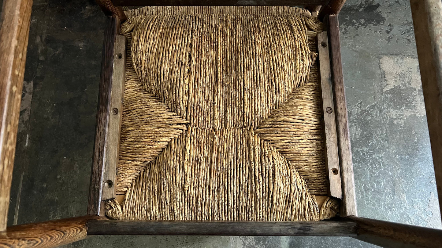 Wenge Wood and Rush Chairs attributed to Martin Visser (set of 6)