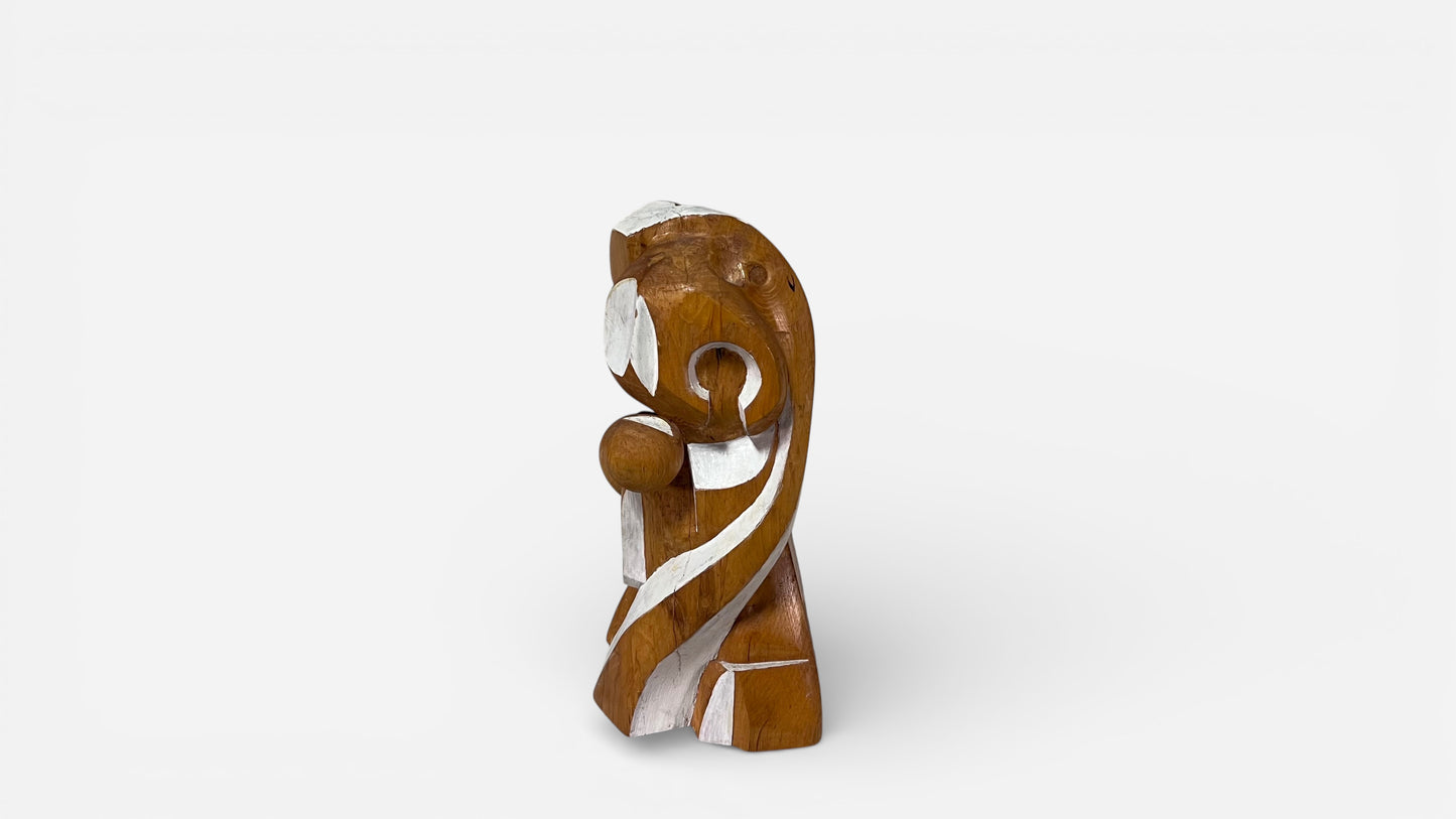 Primitive Free Form Sculpture, Signed AR