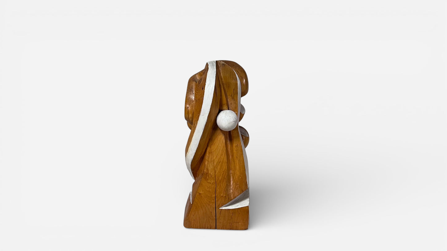 Primitive Free Form Sculpture, Signed AR