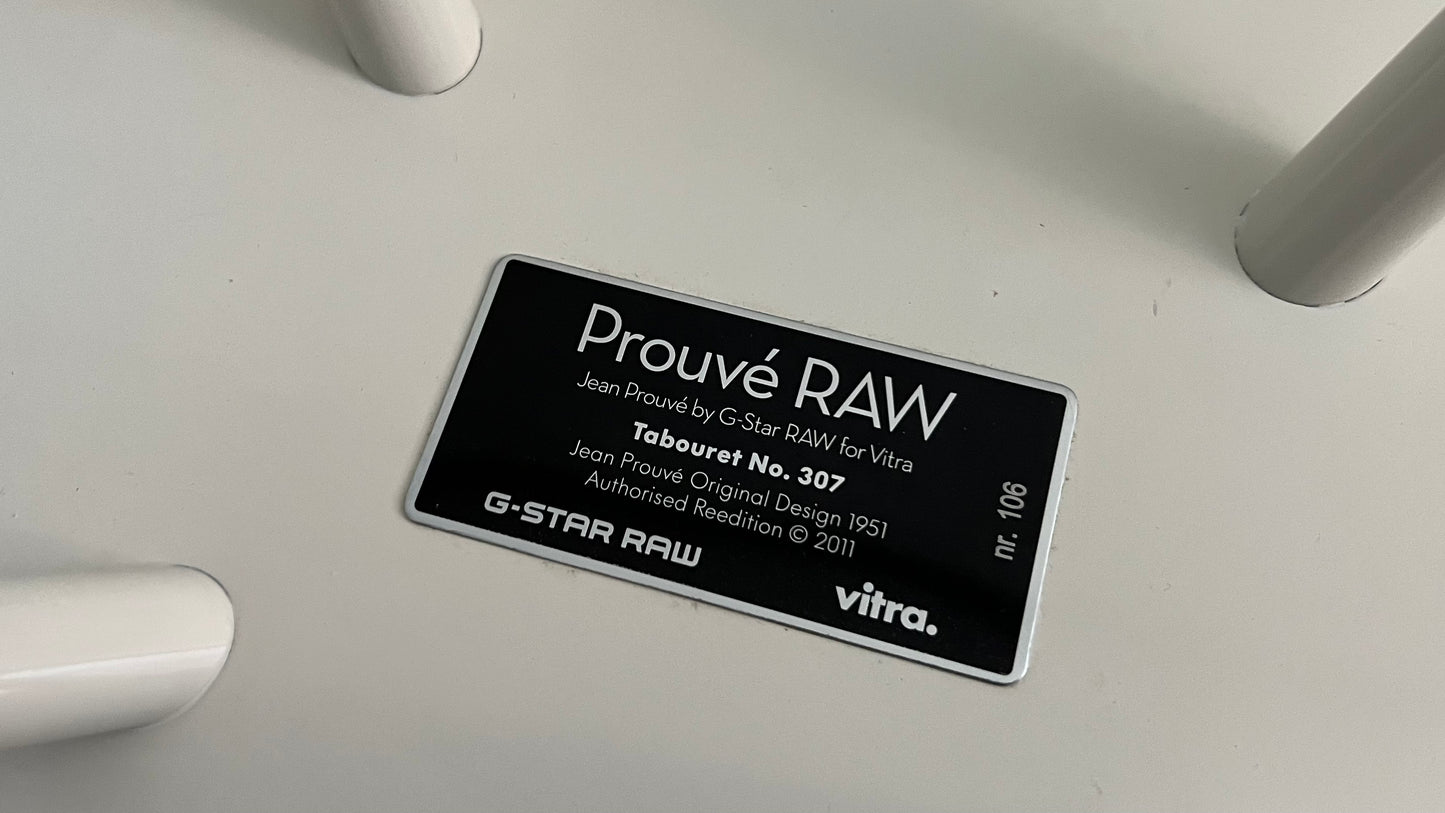 Prouvé Raw Tabouret 307 Stool by Jean Prouvé and G Star Raw for Vitra