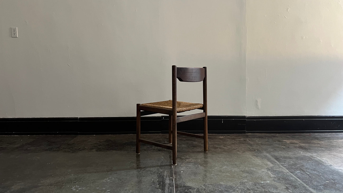 Wenge Wood and Rush Chairs attributed to Martin Visser (set of 6)