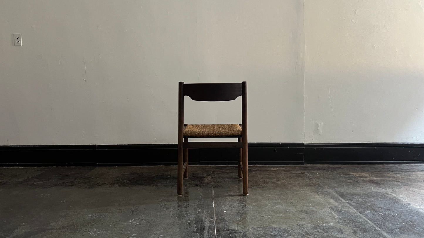 Wenge Wood and Rush Chairs attributed to Martin Visser (set of 6)