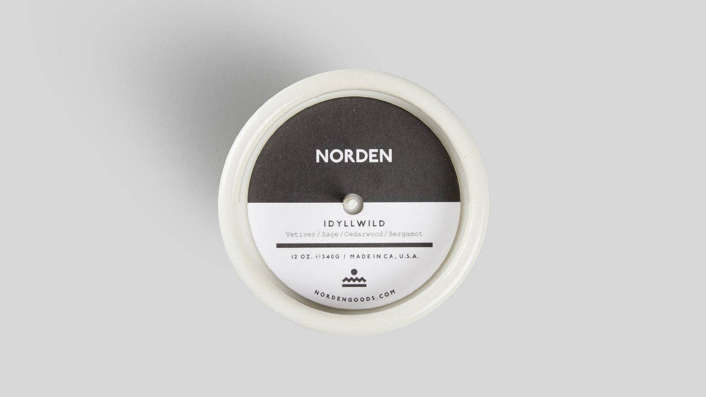 Jar of Norden Idylwild on a gray background