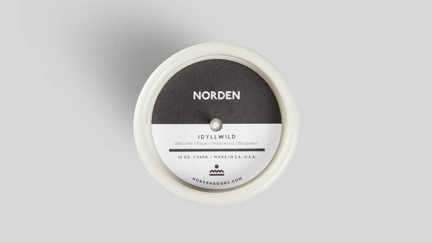 Jar of Norden Idylwild on a gray background