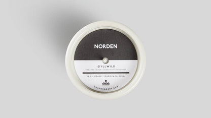 Jar of Norden Idylwild on a gray background